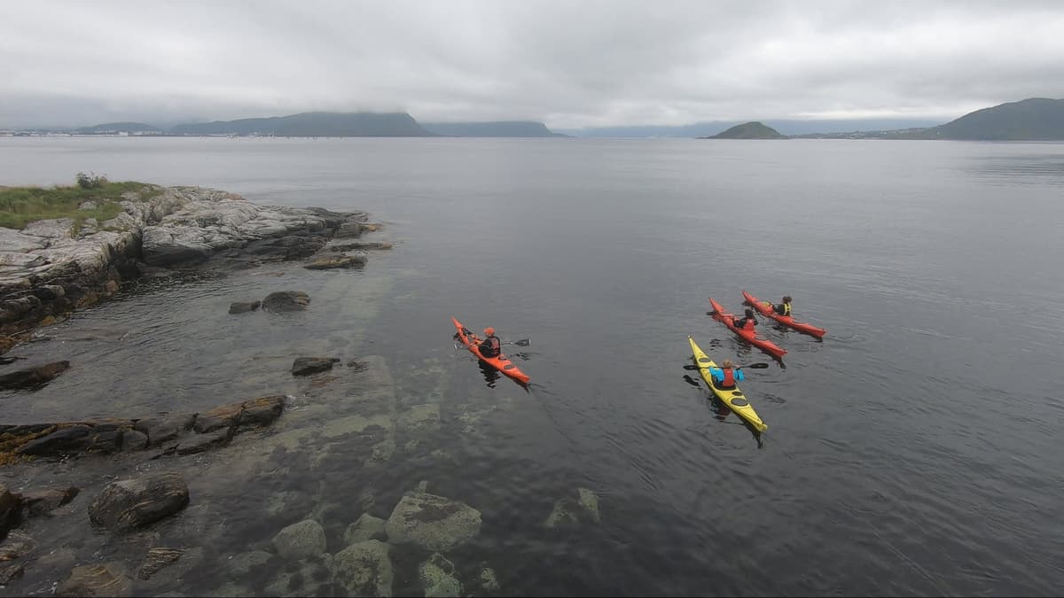 Paddling group along the archipelago outside Ålesund